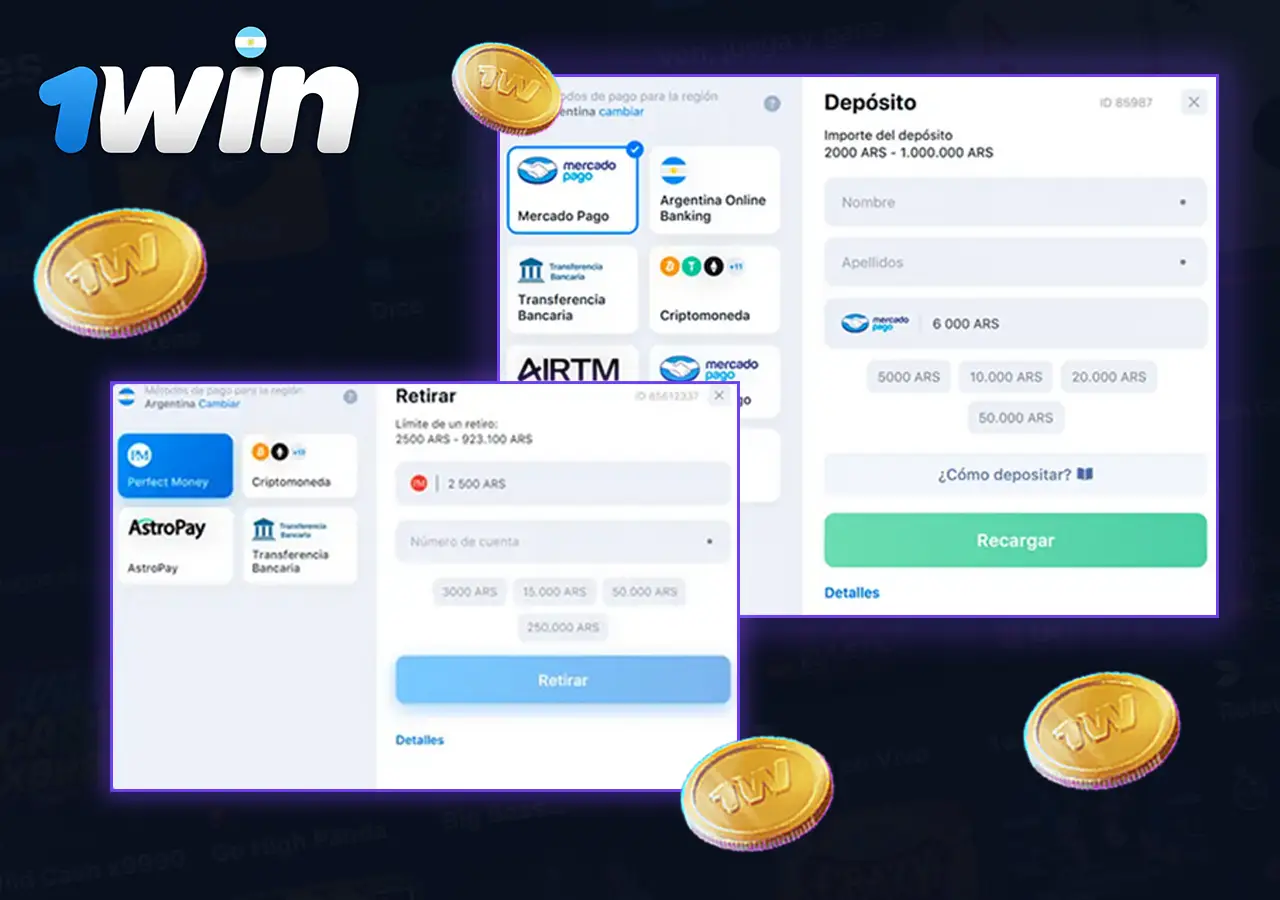 Información sobre depósitos y retiradas de 1Win