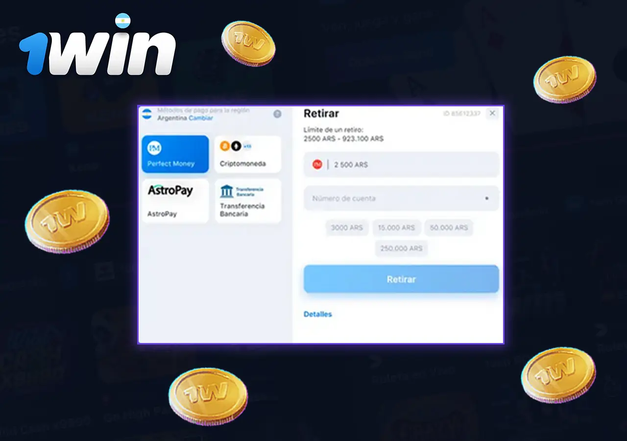 ¿Qué opciones de retirada están disponibles en 1Win?